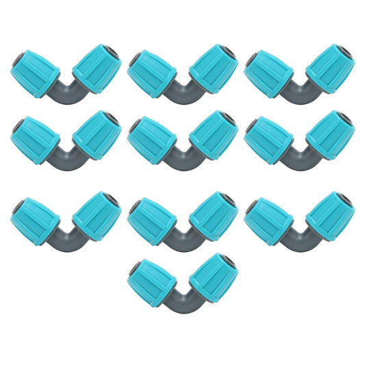10PCS 16mm Lock Barbed Connector PE 90 degrees Elbow Hose Joint Garden Agricultural Drip Irrigation Fitting V1294-YM0523-3111220102411