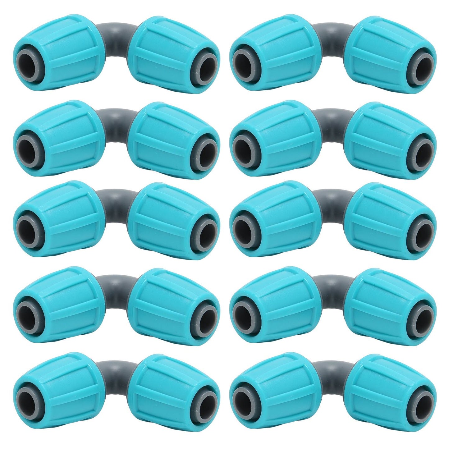 10PCS 16mm Lock Barbed Connector PE 90 degrees Elbow Hose Joint Garden Agricultural Drip Irrigation Fitting V1294-YM0523-3111220102411