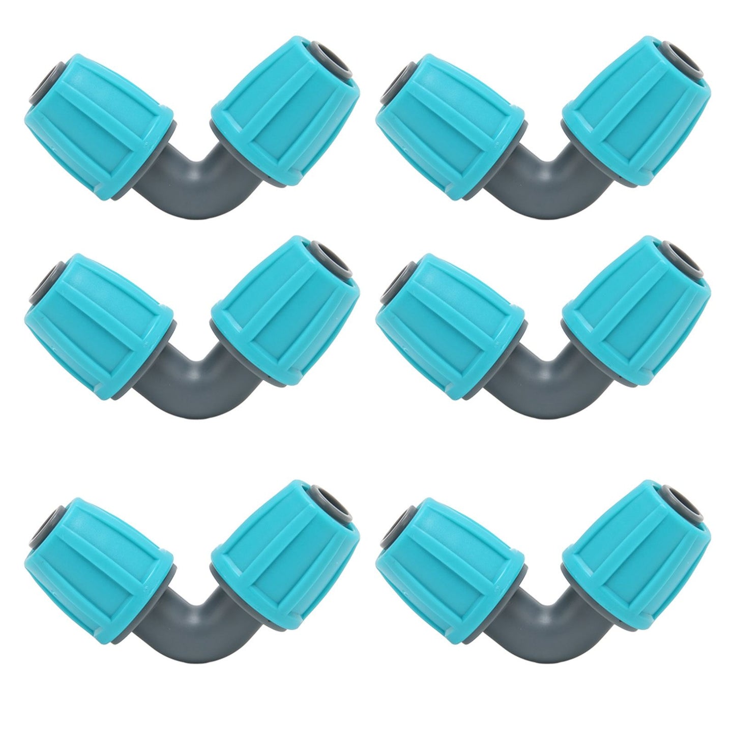 10PCS 16mm Lock Barbed Connector PE 90 degrees Elbow Hose Joint Garden Agricultural Drip Irrigation Fitting V1294-YM0523-3111220102411