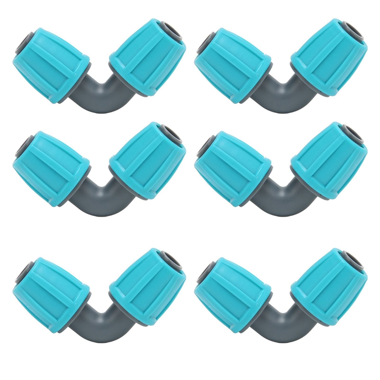 10PCS 16mm Lock Barbed Connector PE 90 degrees Elbow Hose Joint Garden Agricultural Drip Irrigation Fitting V1294-YM0523-3111220102411