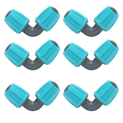 10PCS 16mm Lock Barbed Connector PE 90 degrees Elbow Hose Joint Garden Agricultural Drip Irrigation Fitting V1294-YM0523-3111220102411
