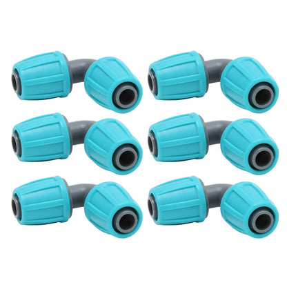10PCS 16mm Lock Barbed Connector PE 90 degrees Elbow Hose Joint Garden Agricultural Drip Irrigation Fitting V1294-YM0523-3111220102411