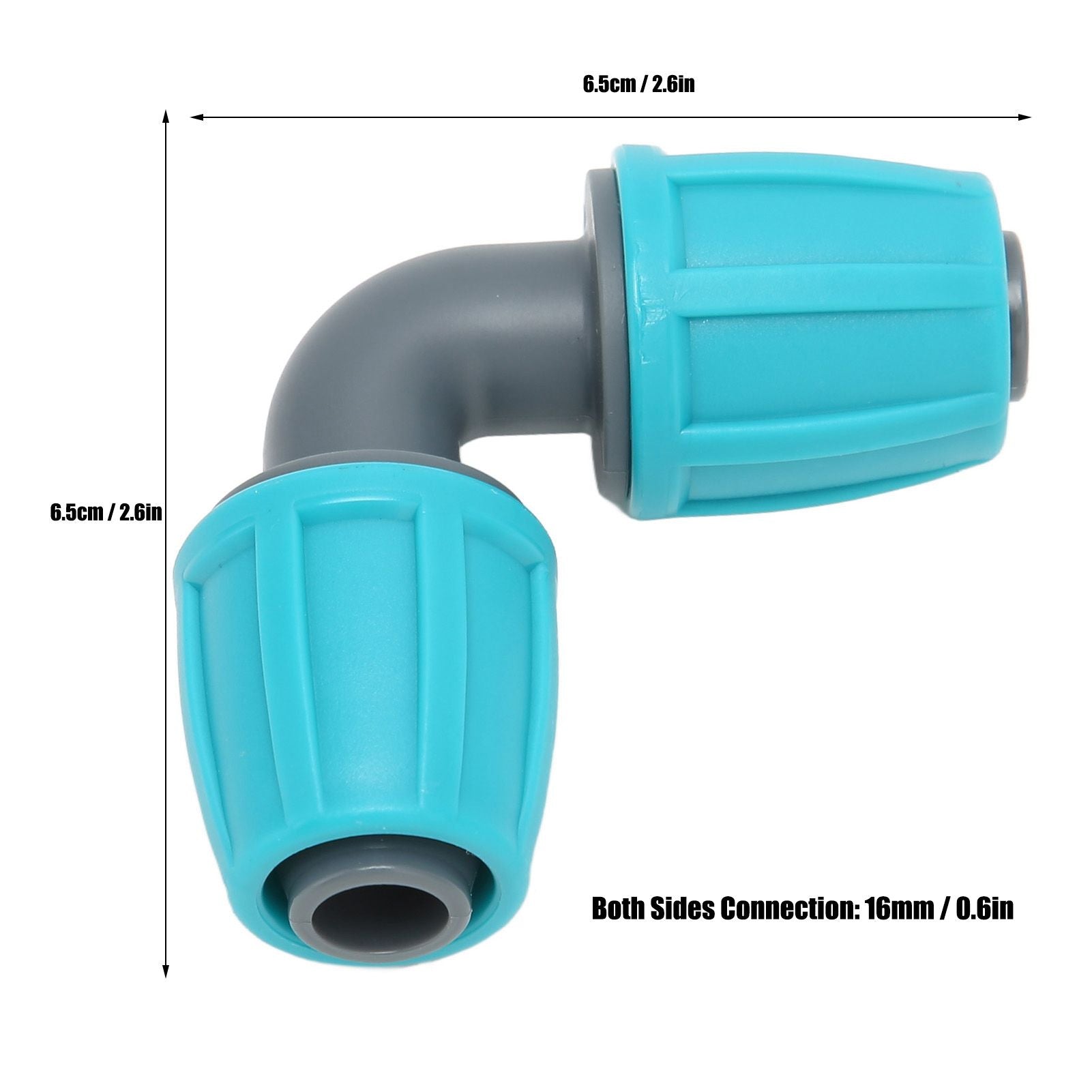 10PCS 16mm Lock Barbed Connector PE 90 degrees Elbow Hose Joint Garden Agricultural Drip Irrigation Fitting V1294-YM0523-3111220102411