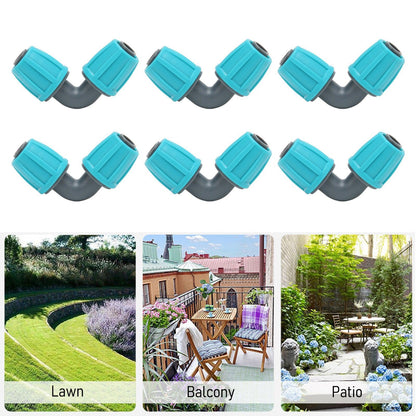 10PCS 16mm Lock Barbed Connector PE 90 degrees Elbow Hose Joint Garden Agricultural Drip Irrigation Fitting V1294-YM0523-3111220102411