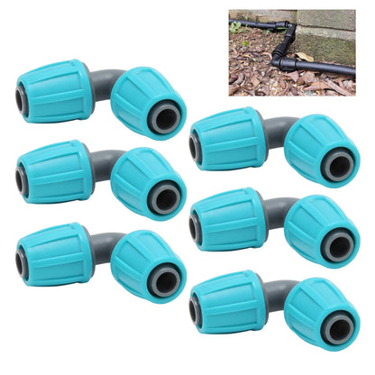10PCS 16mm Lock Barbed Connector PE 90 degrees Elbow Hose Joint Garden Agricultural Drip Irrigation Fitting V1294-YM0523-3111220102411