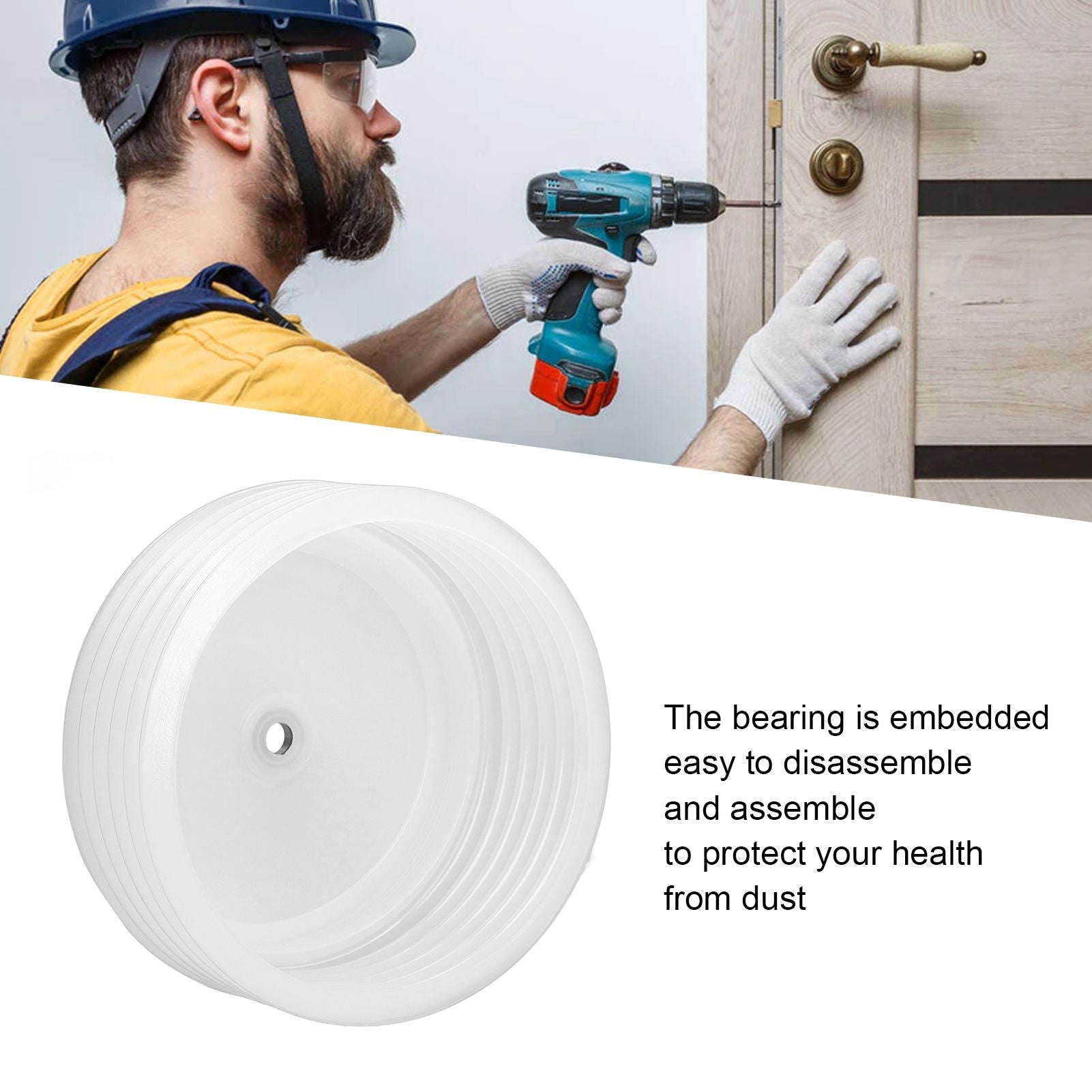 Electric Hammer Dust Cover Hole Opener Dustproof Cover 125mm Inner Diameter Downlight Gypsum Ceiling Drill V1294-YM0523-3111220102511