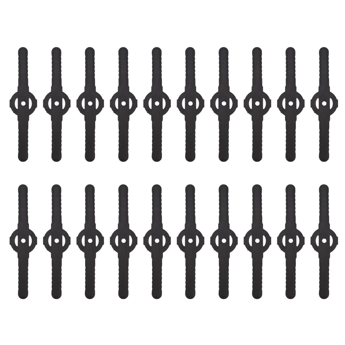 20Pcs Plastic Lawn Mower Blades Garden Electric Grass Trimmer Long Blade Trimmer Accessories Black V1294-YM0523-3111220102611