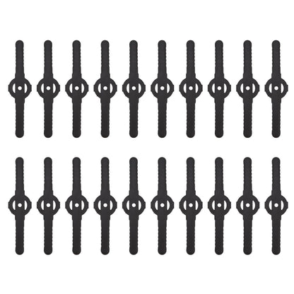 20Pcs Plastic Lawn Mower Blades Garden Electric Grass Trimmer Long Blade Trimmer Accessories Black V1294-YM0523-3111220102611