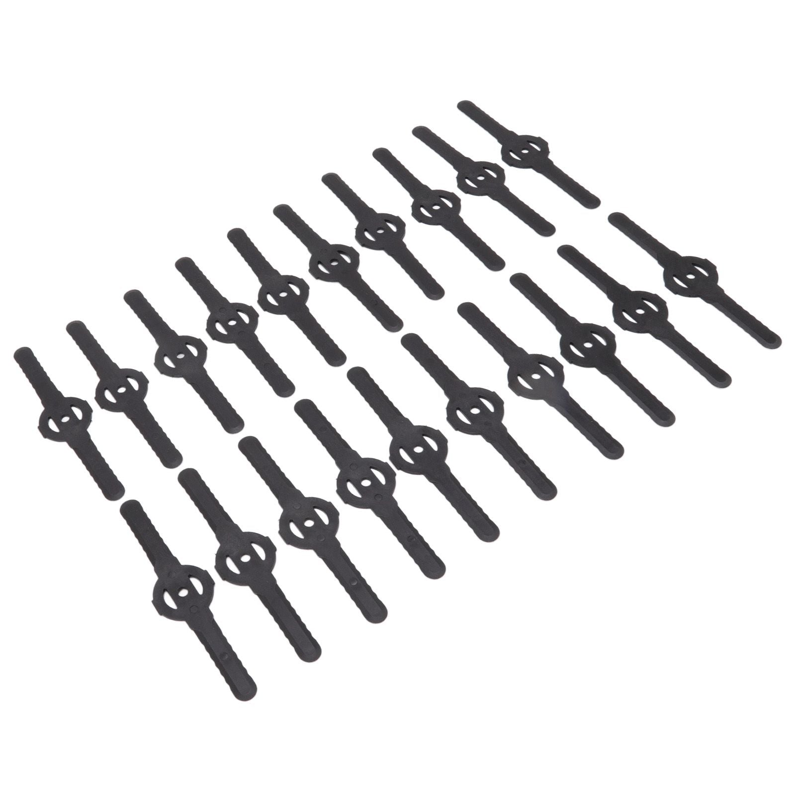 20Pcs Plastic Lawn Mower Blades Garden Electric Grass Trimmer Long Blade Trimmer Accessories Black V1294-YM0523-3111220102611