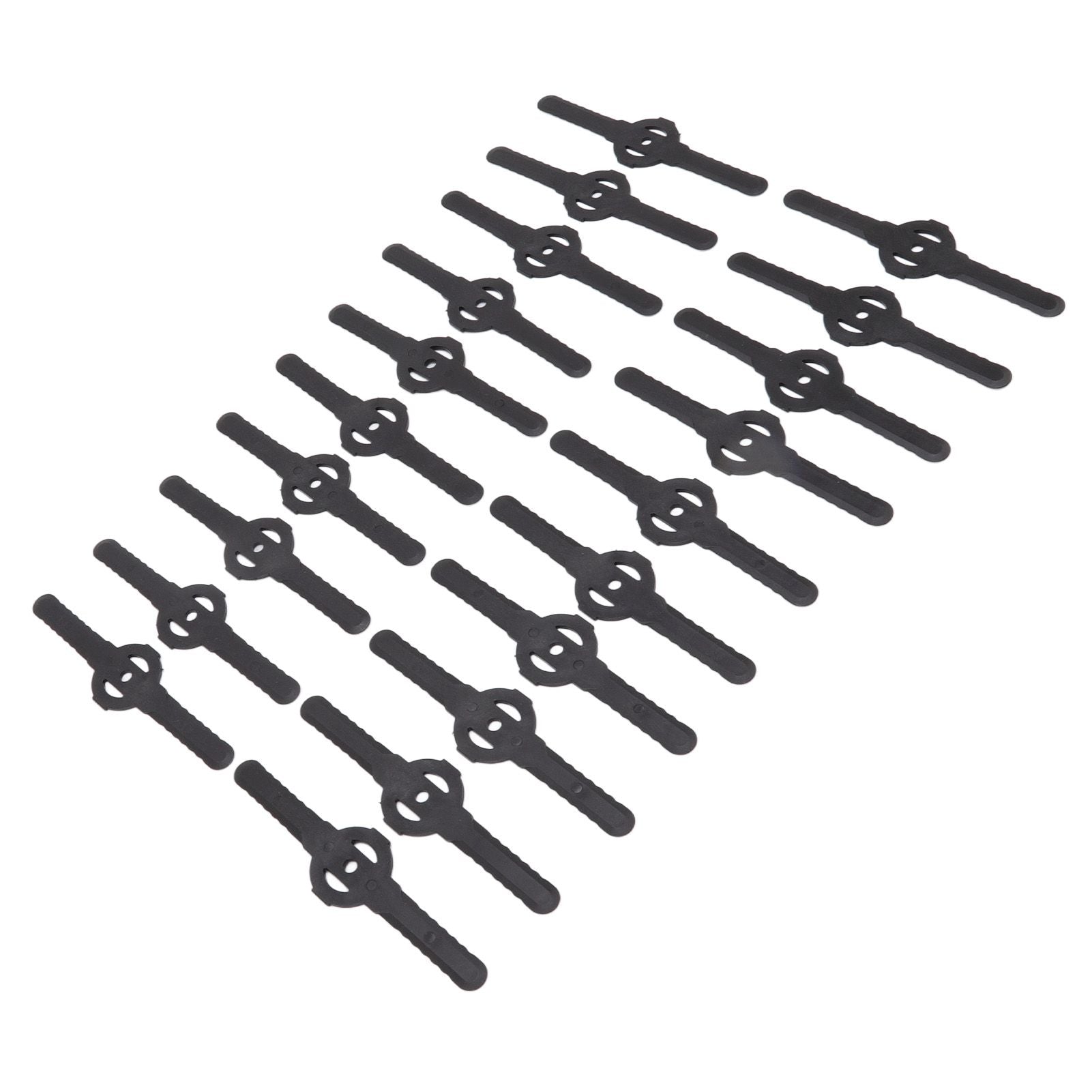 20Pcs Plastic Lawn Mower Blades Garden Electric Grass Trimmer Long Blade Trimmer Accessories Black V1294-YM0523-3111220102611