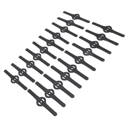 20Pcs Plastic Lawn Mower Blades Garden Electric Grass Trimmer Long Blade Trimmer Accessories Black V1294-YM0523-3111220102611