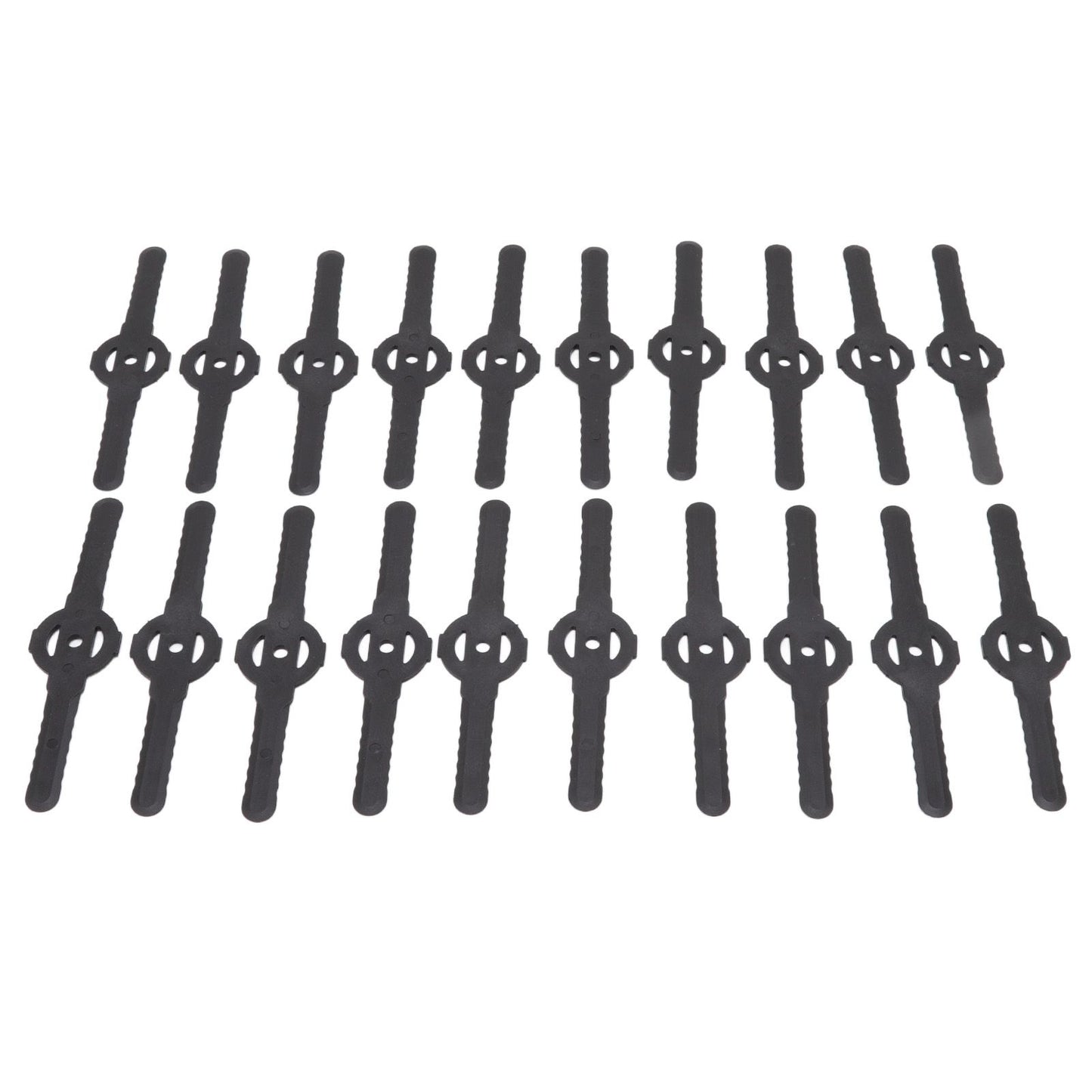 20Pcs Plastic Lawn Mower Blades Garden Electric Grass Trimmer Long Blade Trimmer Accessories Black V1294-YM0523-3111220102611