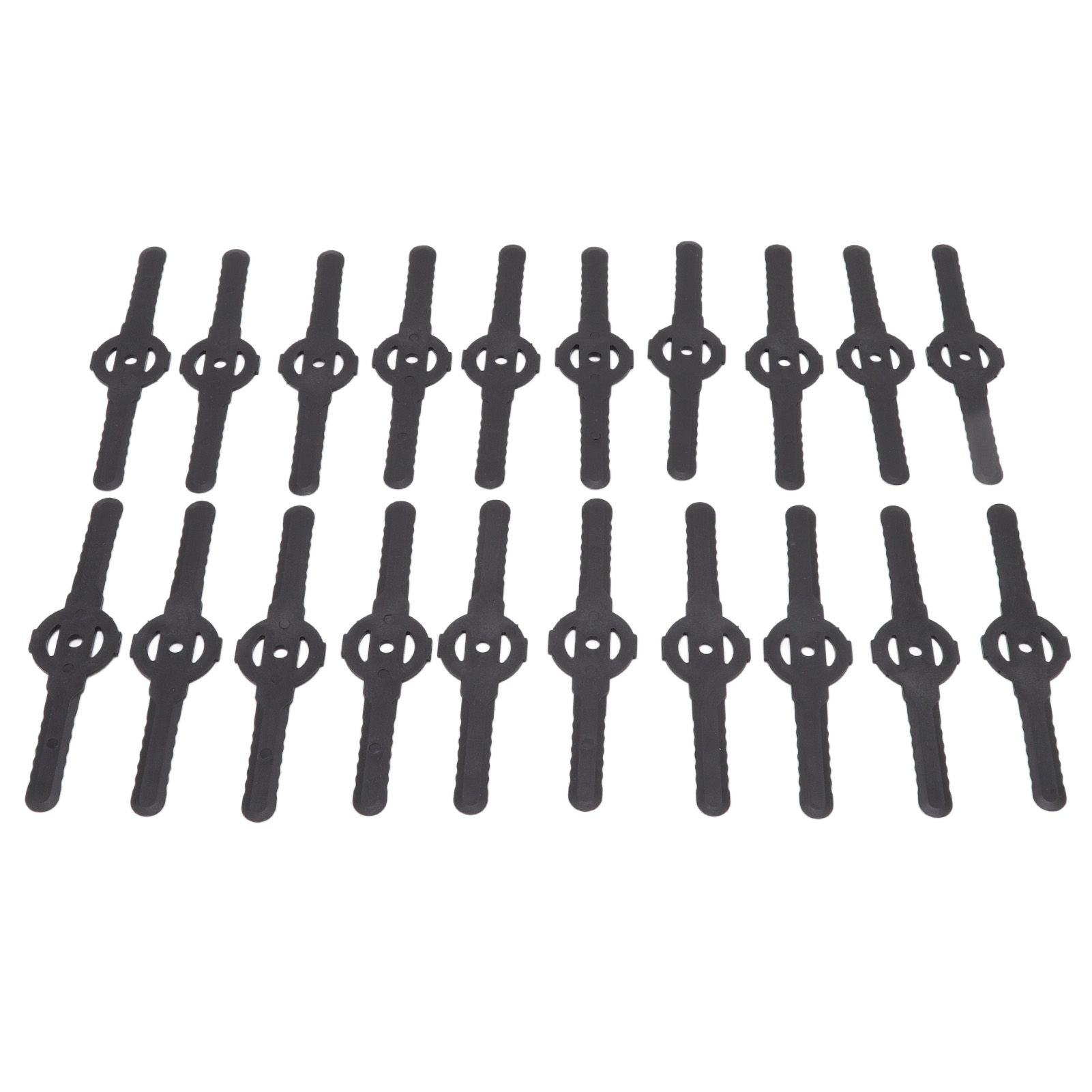 20Pcs Plastic Lawn Mower Blades Garden Electric Grass Trimmer Long Blade Trimmer Accessories Black V1294-YM0523-3111220102611