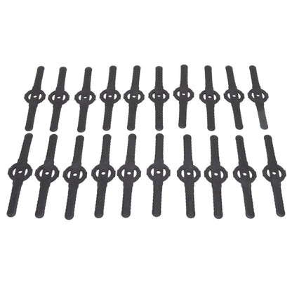 20Pcs Plastic Lawn Mower Blades Garden Electric Grass Trimmer Long Blade Trimmer Accessories Black V1294-YM0523-3111220102611