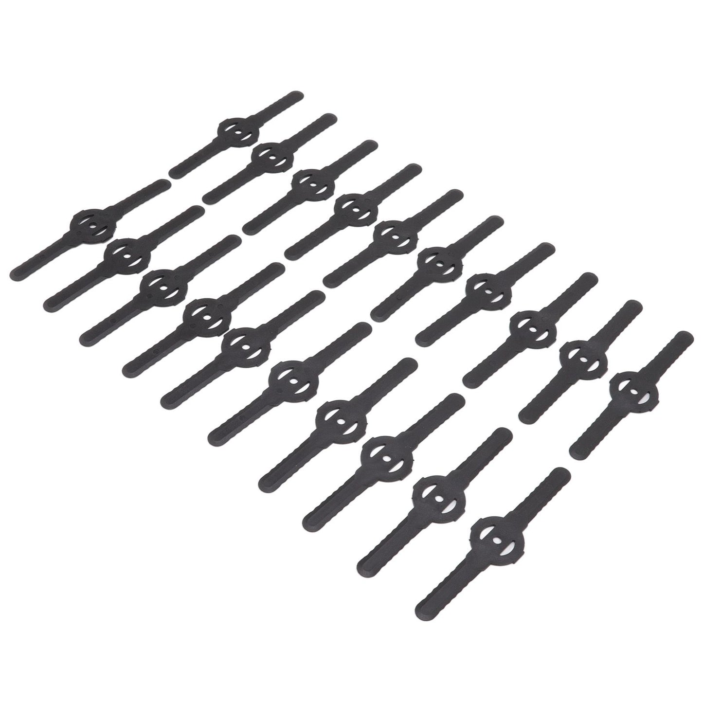 20Pcs Plastic Lawn Mower Blades Garden Electric Grass Trimmer Long Blade Trimmer Accessories Black V1294-YM0523-3111220102611