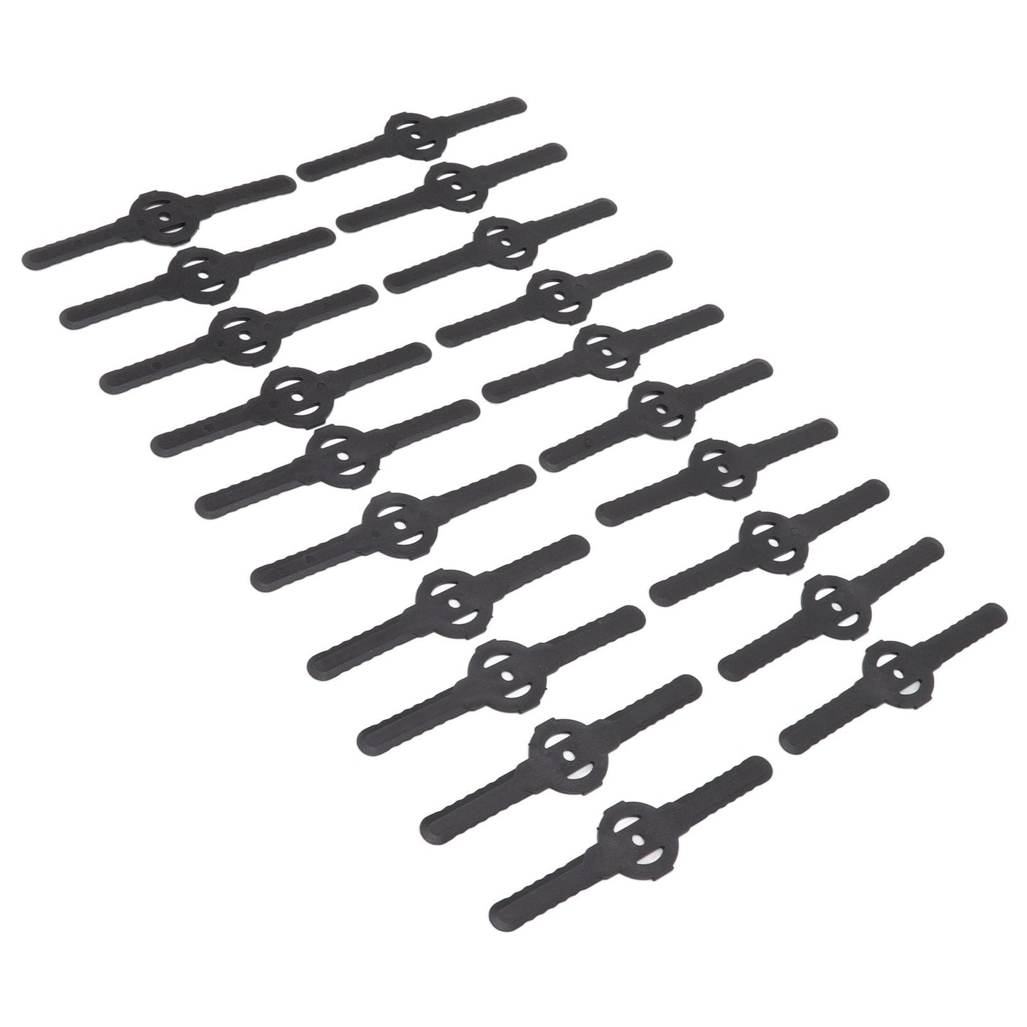 20Pcs Plastic Lawn Mower Blades Garden Electric Grass Trimmer Long Blade Trimmer Accessories Black V1294-YM0523-3111220102611
