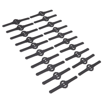20Pcs Plastic Lawn Mower Blades Garden Electric Grass Trimmer Long Blade Trimmer Accessories Black V1294-YM0523-3111220102611