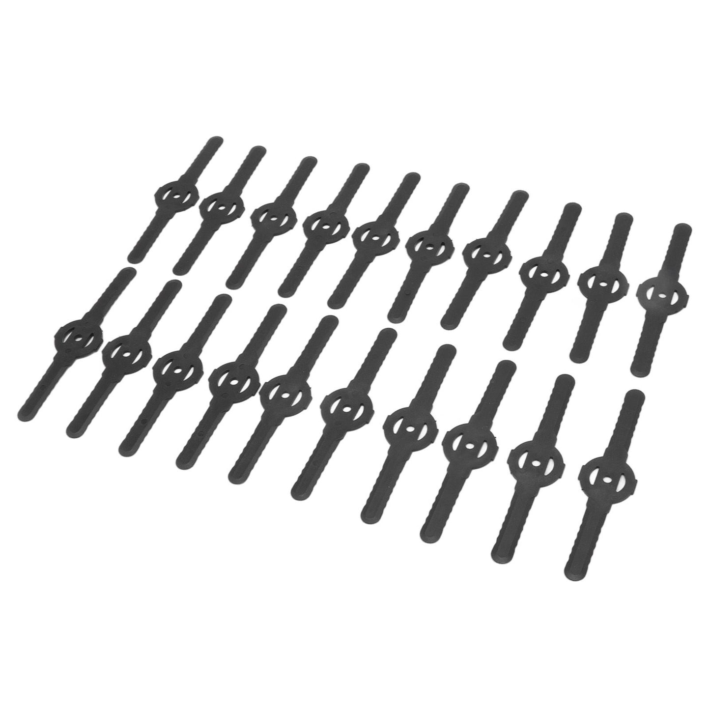 20Pcs Plastic Lawn Mower Blades Garden Electric Grass Trimmer Long Blade Trimmer Accessories Black V1294-YM0523-3111220102611