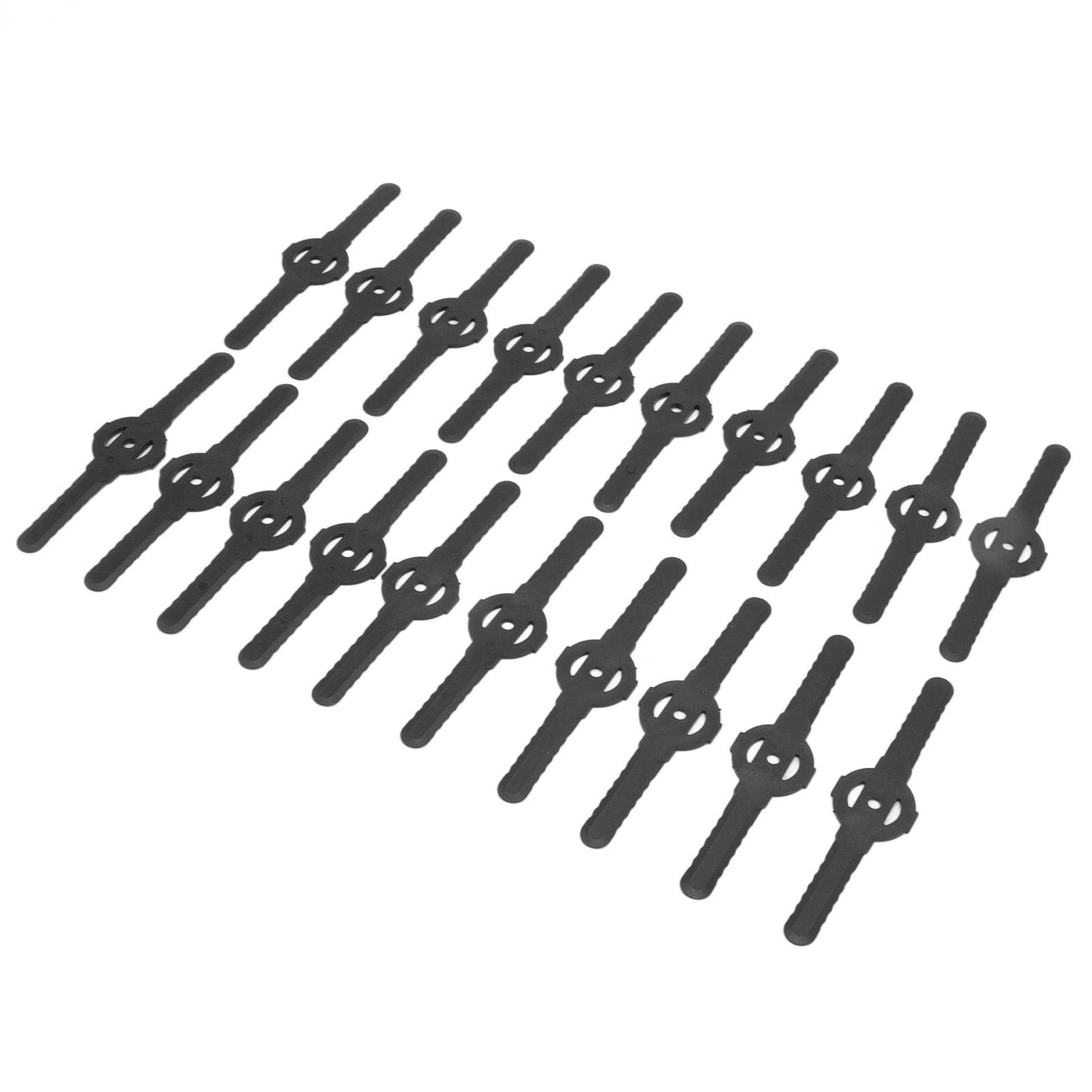20Pcs Plastic Lawn Mower Blades Garden Electric Grass Trimmer Long Blade Trimmer Accessories Black V1294-YM0523-3111220102611