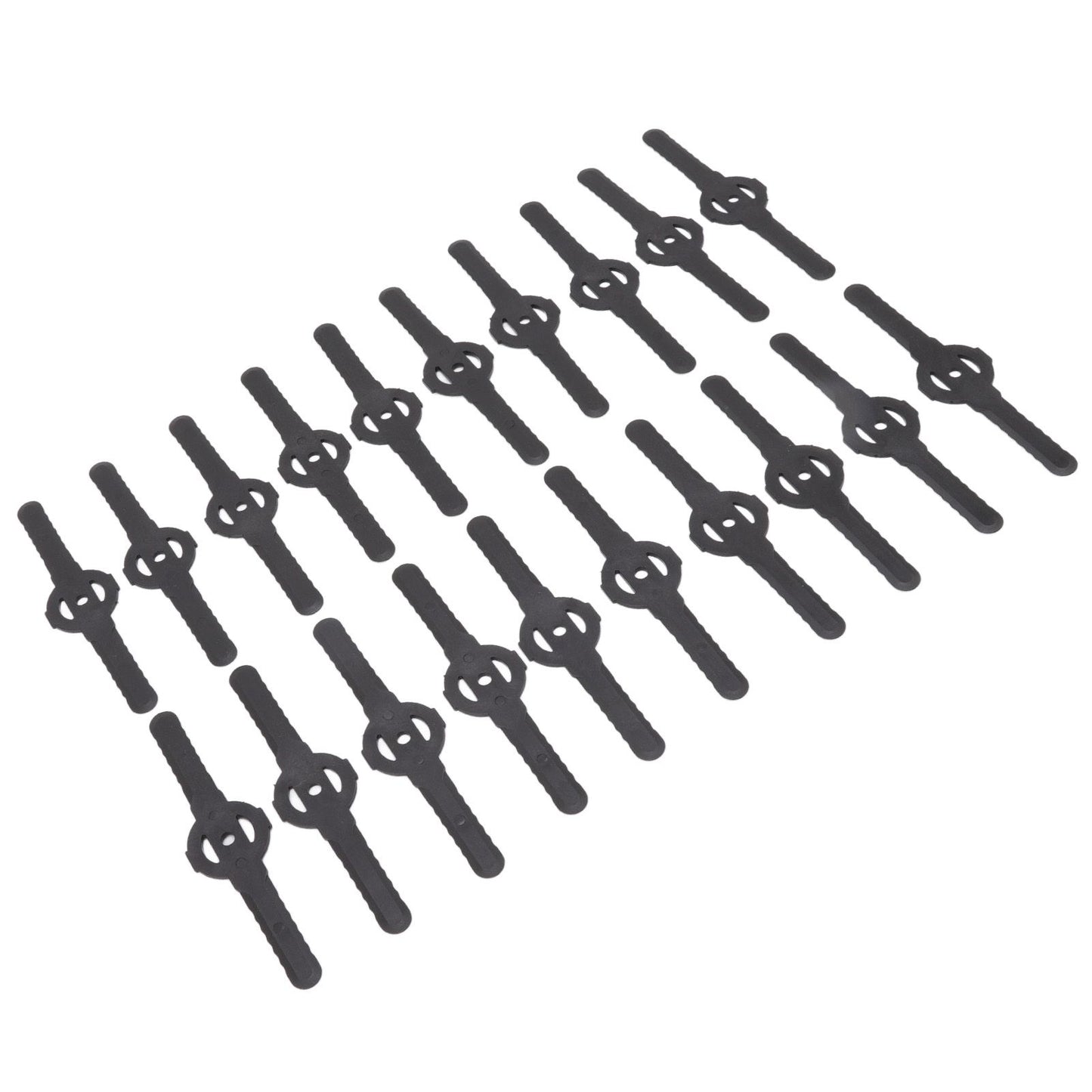 20Pcs Plastic Lawn Mower Blades Garden Electric Grass Trimmer Long Blade Trimmer Accessories Black V1294-YM0523-3111220102611