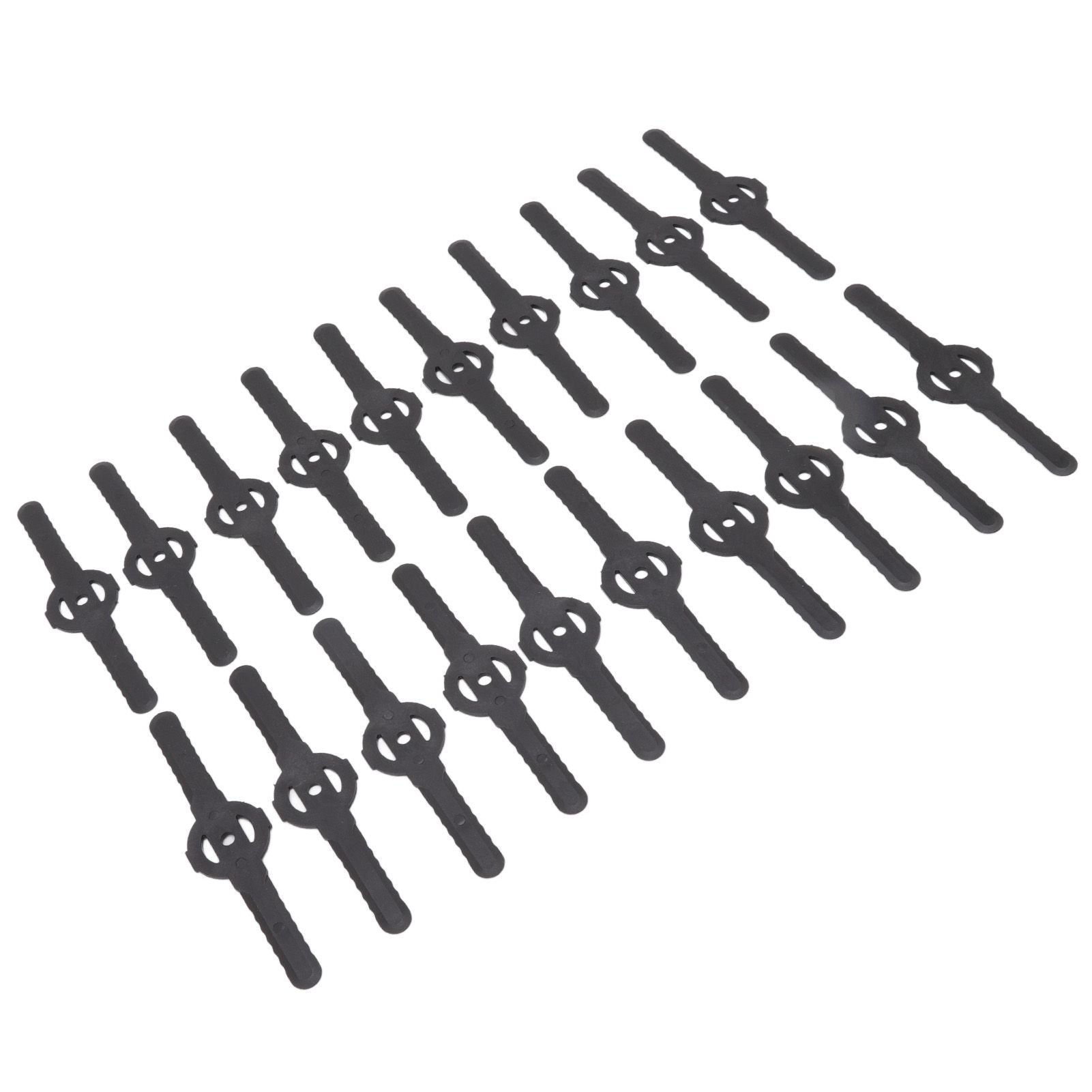 20Pcs Plastic Lawn Mower Blades Garden Electric Grass Trimmer Long Blade Trimmer Accessories Black V1294-YM0523-3111220102611