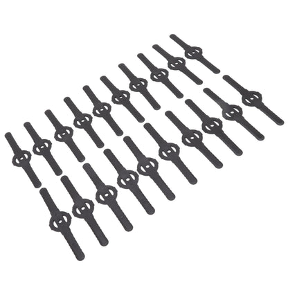 20Pcs Plastic Lawn Mower Blades Garden Electric Grass Trimmer Long Blade Trimmer Accessories Black V1294-YM0523-3111220102611