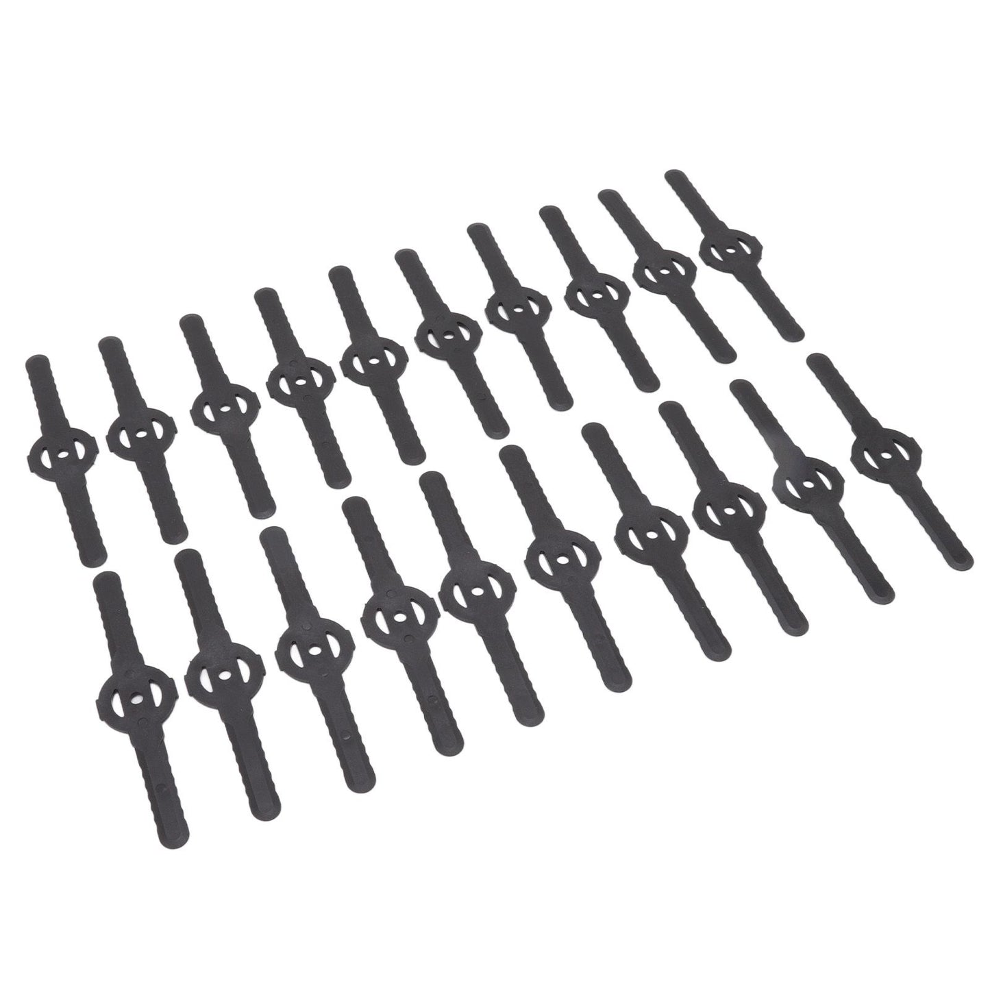 20Pcs Plastic Lawn Mower Blades Garden Electric Grass Trimmer Long Blade Trimmer Accessories Black V1294-YM0523-3111220102611