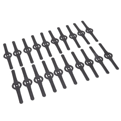 20Pcs Plastic Lawn Mower Blades Garden Electric Grass Trimmer Long Blade Trimmer Accessories Black V1294-YM0523-3111220102611