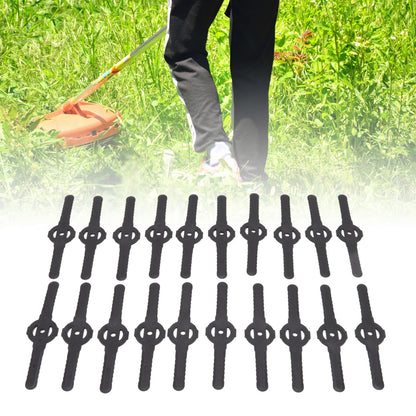 20Pcs Plastic Lawn Mower Blades Garden Electric Grass Trimmer Long Blade Trimmer Accessories Black V1294-YM0523-3111220102611