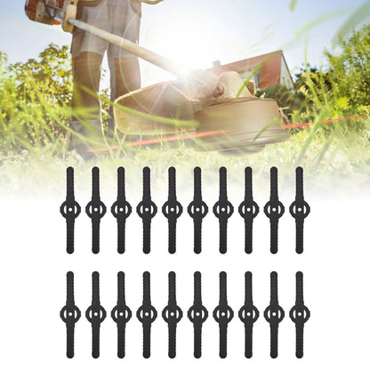 20Pcs Plastic Lawn Mower Blades Garden Electric Grass Trimmer Long Blade Trimmer Accessories Black V1294-YM0523-3111220102611