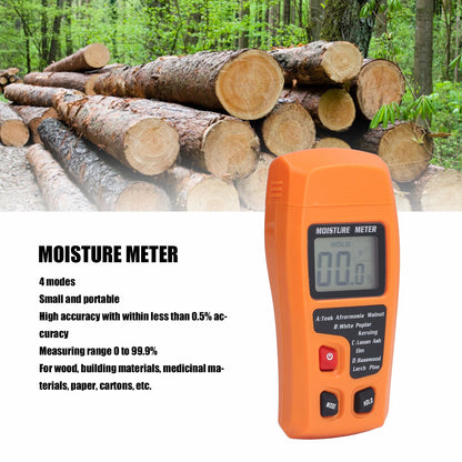 Wood Moisture Meter High Accuracy 4 Modes Orange Moisture Detector for Medicinal Building Materials Paper V1294-YM0523-3111220104111