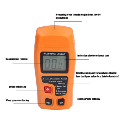 Wood Moisture Meter High Accuracy 4 Modes Orange Moisture Detector for Medicinal Building Materials Paper V1294-YM0523-3111220104111