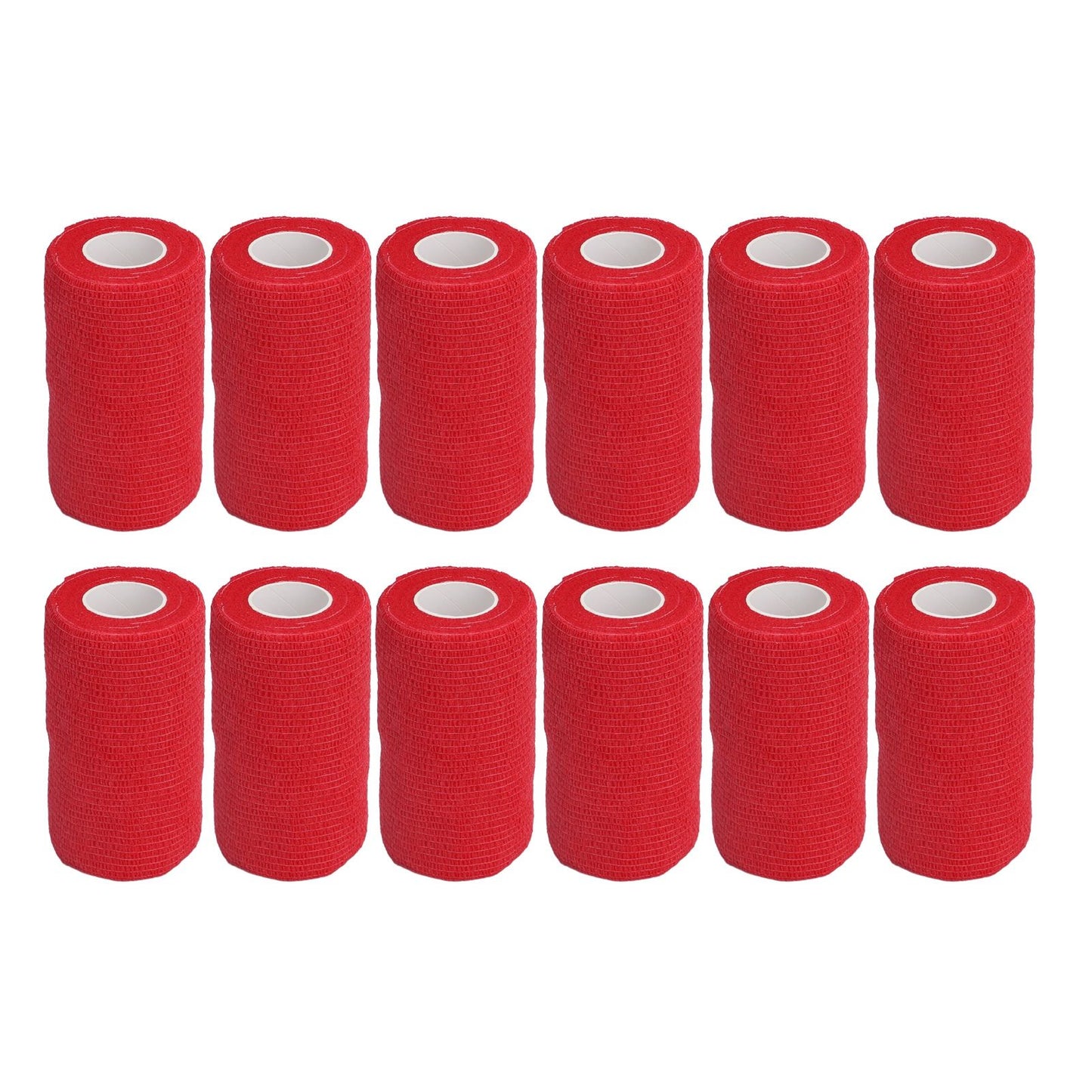 12Pcs Bandage Wrap Natural Latex Elastic Self Adhesive Wrap for Cows Dogs Horses 10cm Red V1294-YM0523-3111220104711