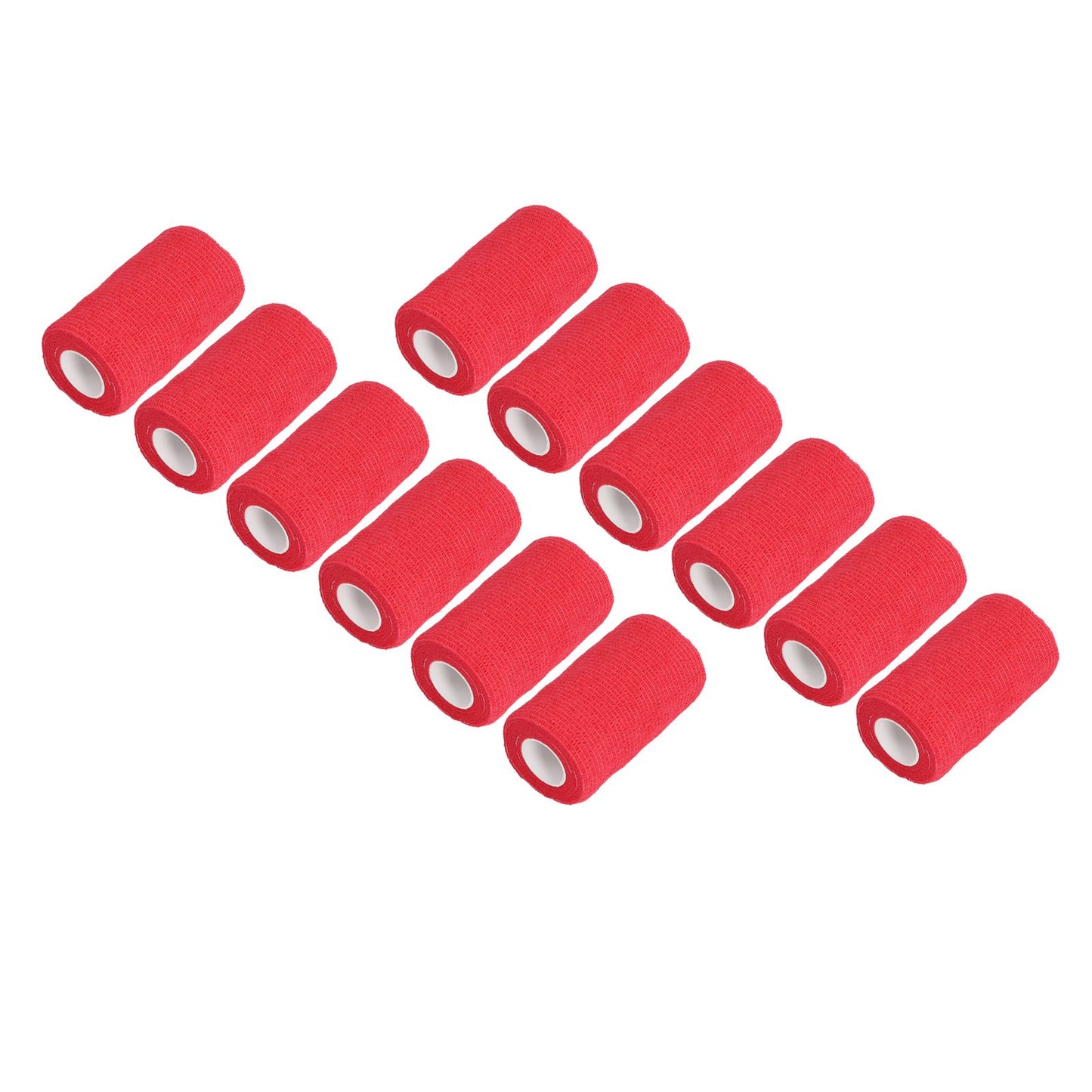 12Pcs Bandage Wrap Natural Latex Elastic Self Adhesive Wrap for Cows Dogs Horses 10cm Red V1294-YM0523-3111220104711