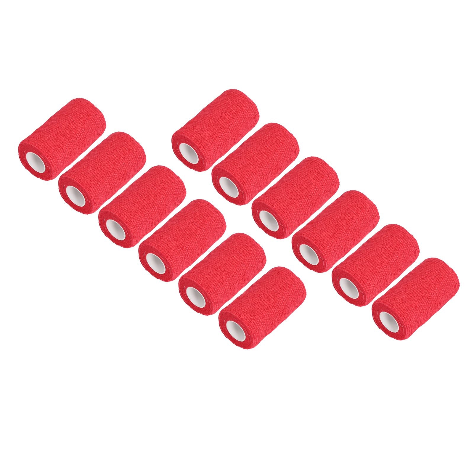 12Pcs Bandage Wrap Natural Latex Elastic Self Adhesive Wrap for Cows Dogs Horses 10cm Red V1294-YM0523-3111220104711