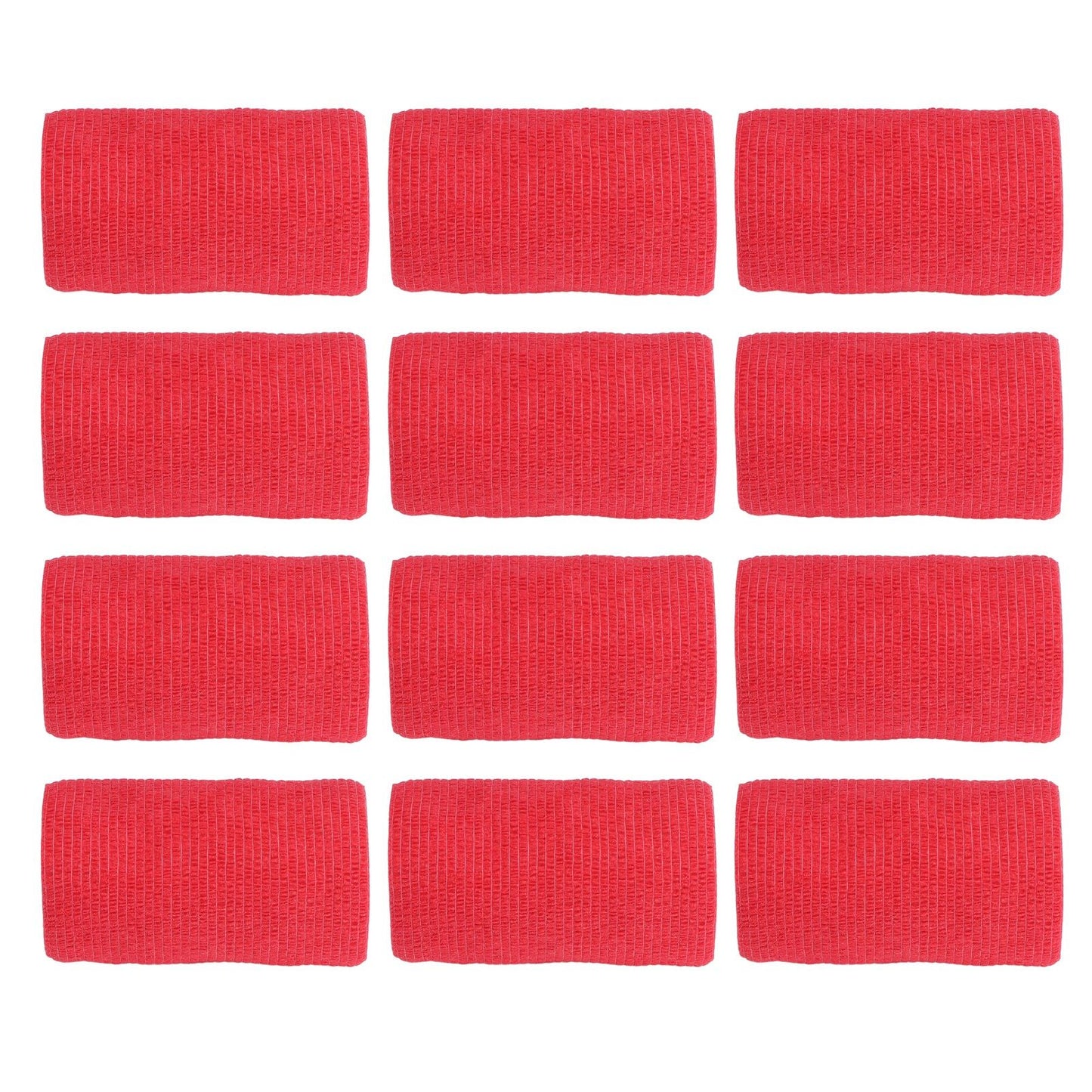 12Pcs Bandage Wrap Natural Latex Elastic Self Adhesive Wrap for Cows Dogs Horses 10cm Red V1294-YM0523-3111220104711