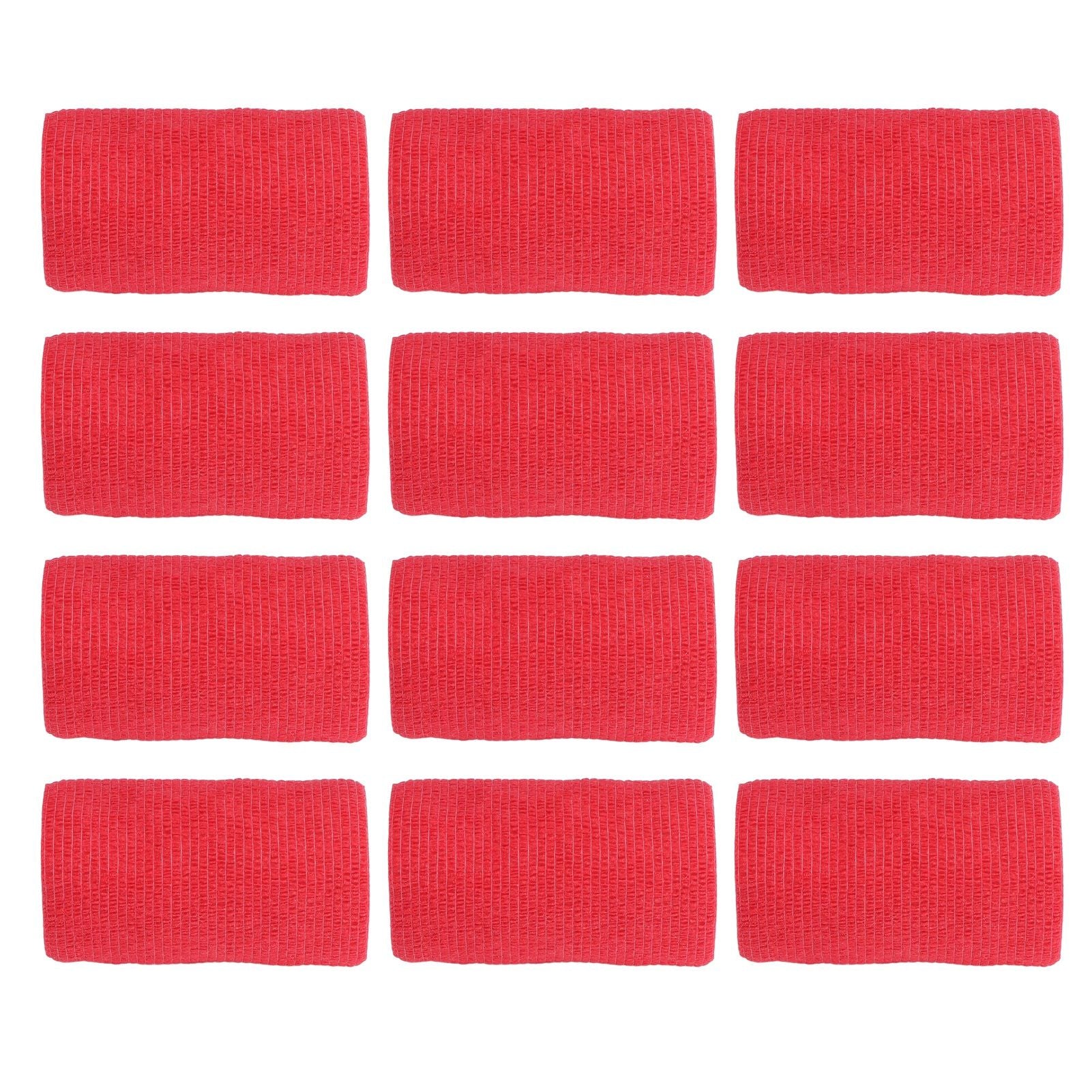 12Pcs Bandage Wrap Natural Latex Elastic Self Adhesive Wrap for Cows Dogs Horses 10cm Red V1294-YM0523-3111220104711