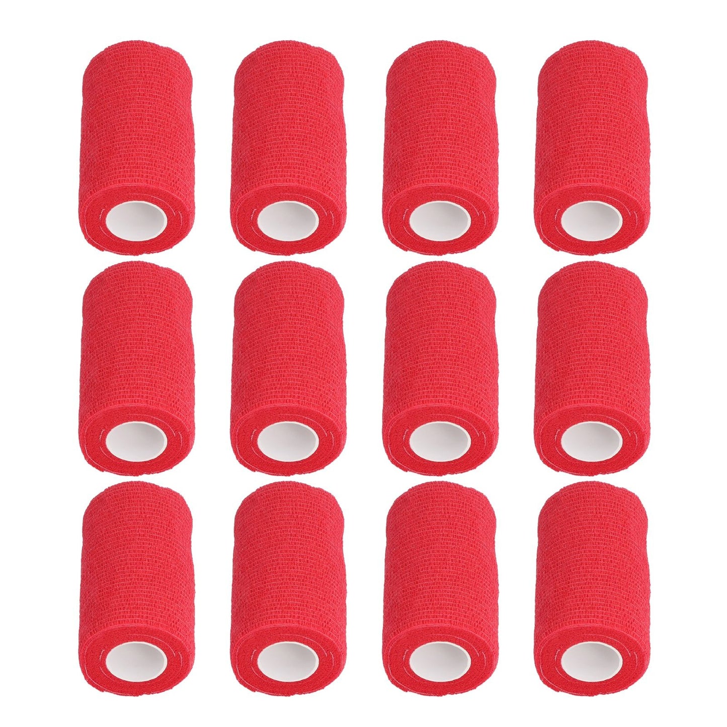 12Pcs Bandage Wrap Natural Latex Elastic Self Adhesive Wrap for Cows Dogs Horses 10cm Red V1294-YM0523-3111220104711