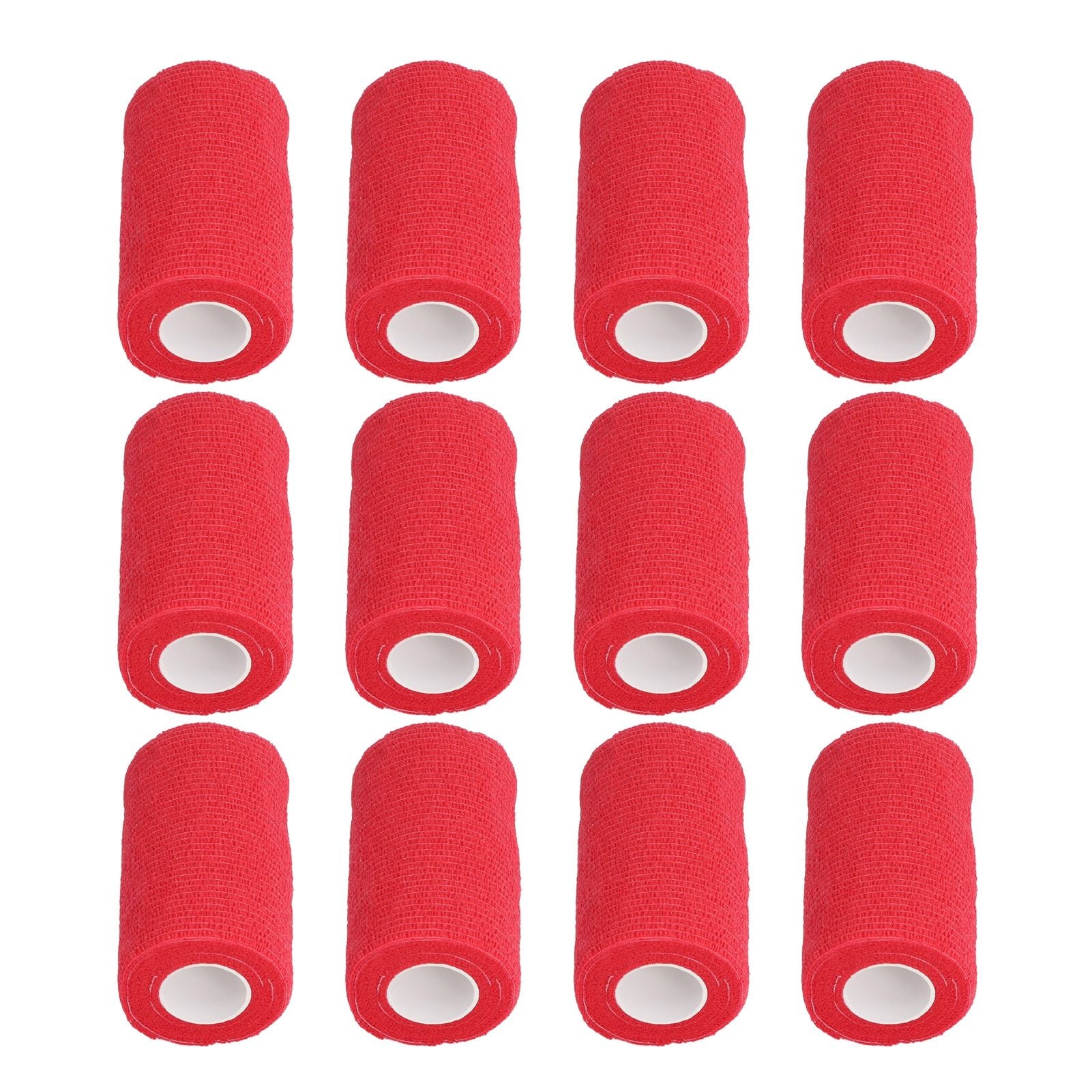 12Pcs Bandage Wrap Natural Latex Elastic Self Adhesive Wrap for Cows Dogs Horses 10cm Red V1294-YM0523-3111220104711