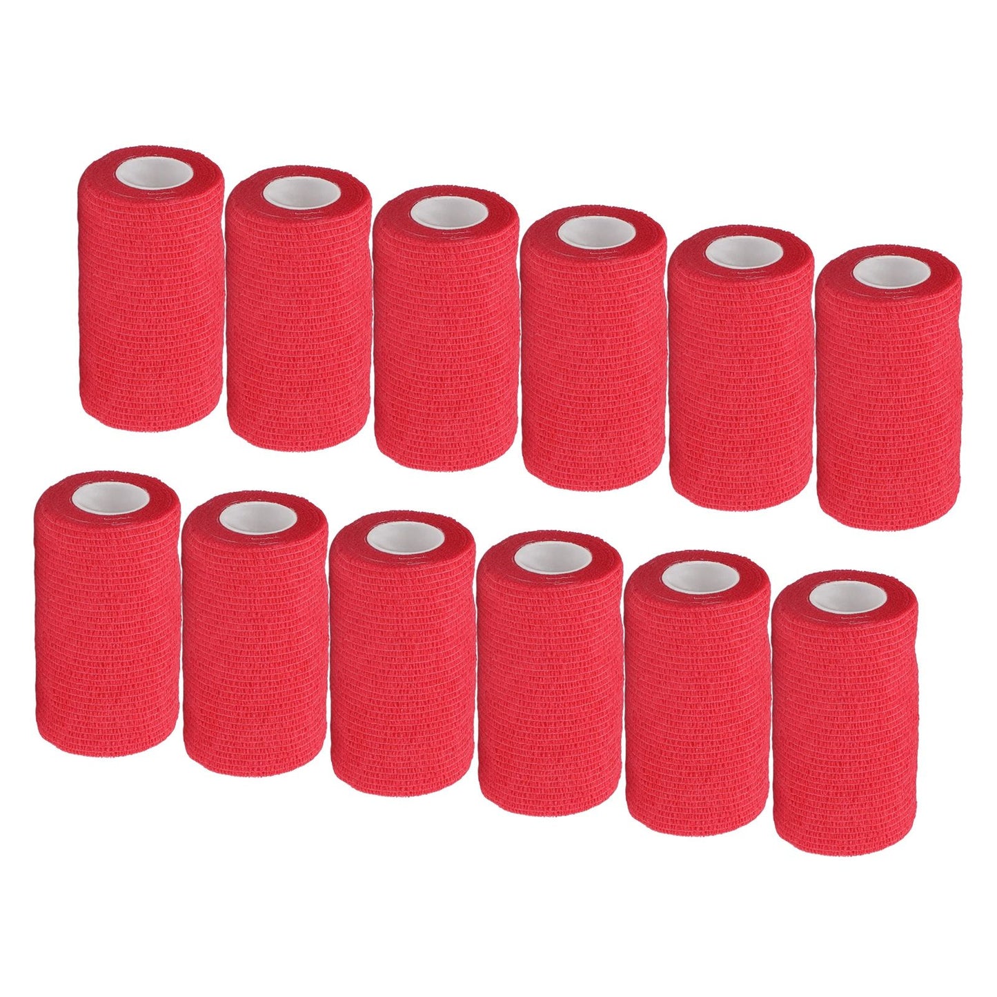 12Pcs Bandage Wrap Natural Latex Elastic Self Adhesive Wrap for Cows Dogs Horses 10cm Red V1294-YM0523-3111220104711