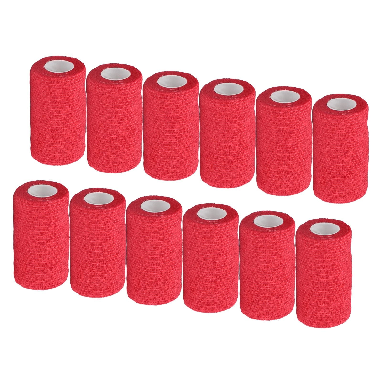 12Pcs Bandage Wrap Natural Latex Elastic Self Adhesive Wrap for Cows Dogs Horses 10cm Red V1294-YM0523-3111220104711