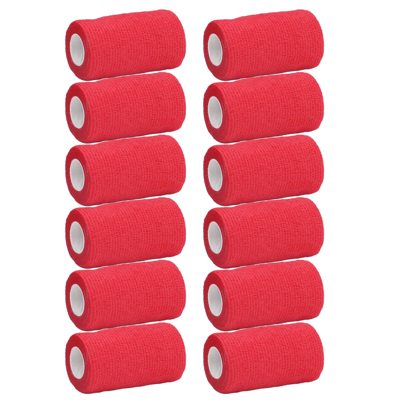 12Pcs Bandage Wrap Natural Latex Elastic Self Adhesive Wrap for Cows Dogs Horses 10cm Red V1294-YM0523-3111220104711