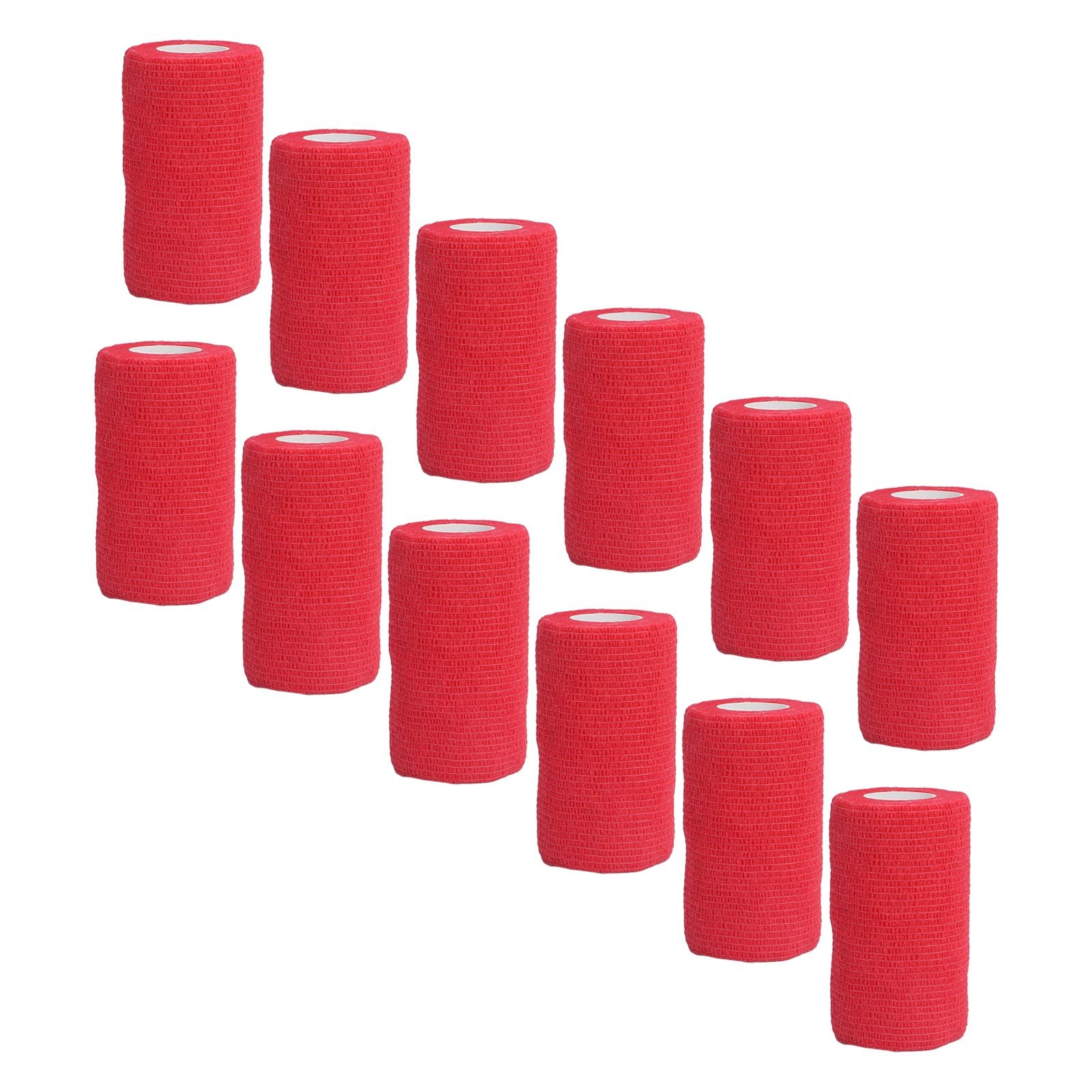12Pcs Bandage Wrap Natural Latex Elastic Self Adhesive Wrap for Cows Dogs Horses 10cm Red V1294-YM0523-3111220104711