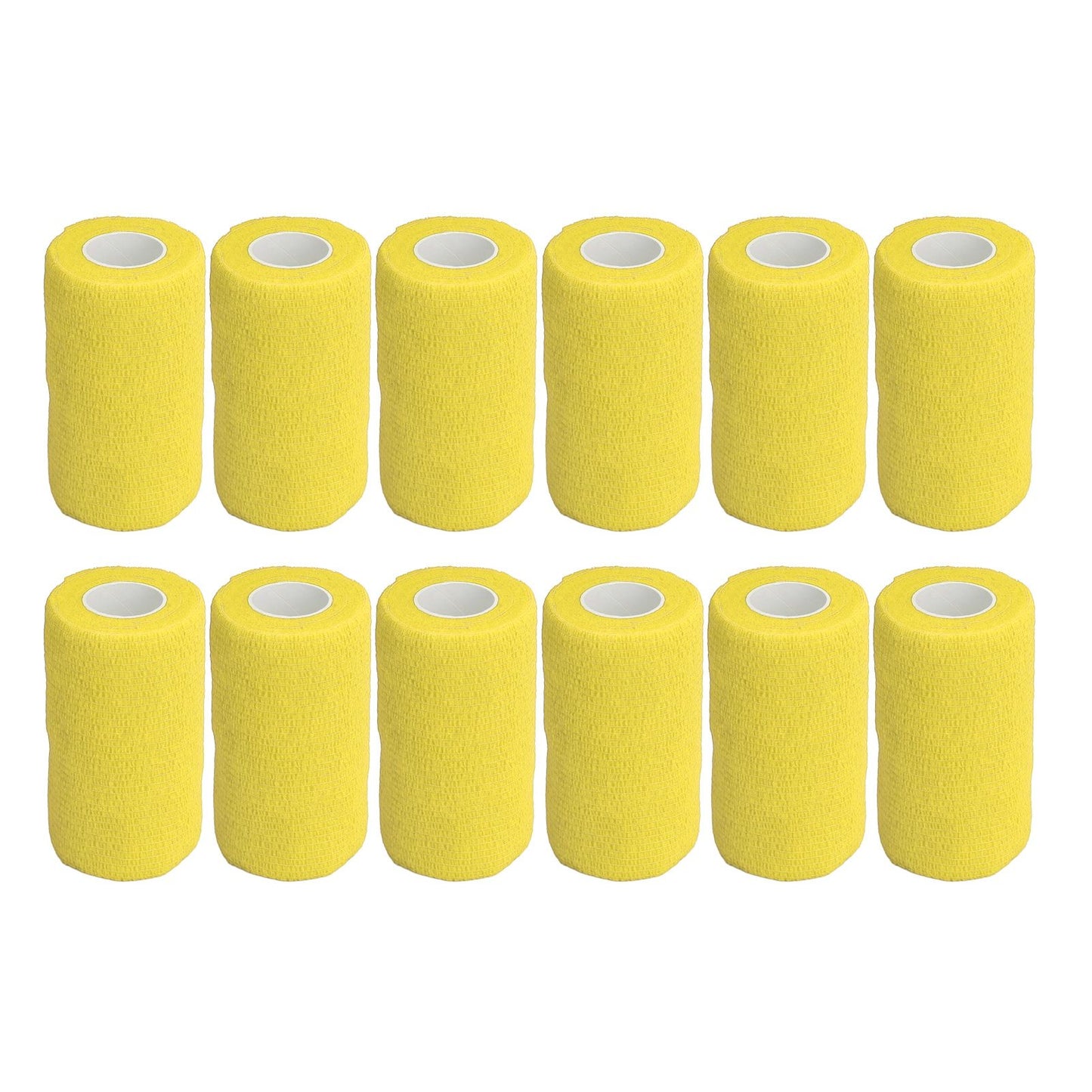 12Pcs Bandage Wrap Natural Latex Elastic Self Adhesive Wrap for Cows Dogs Horses 10cm Yellow V1294-YM0523-3111220104712