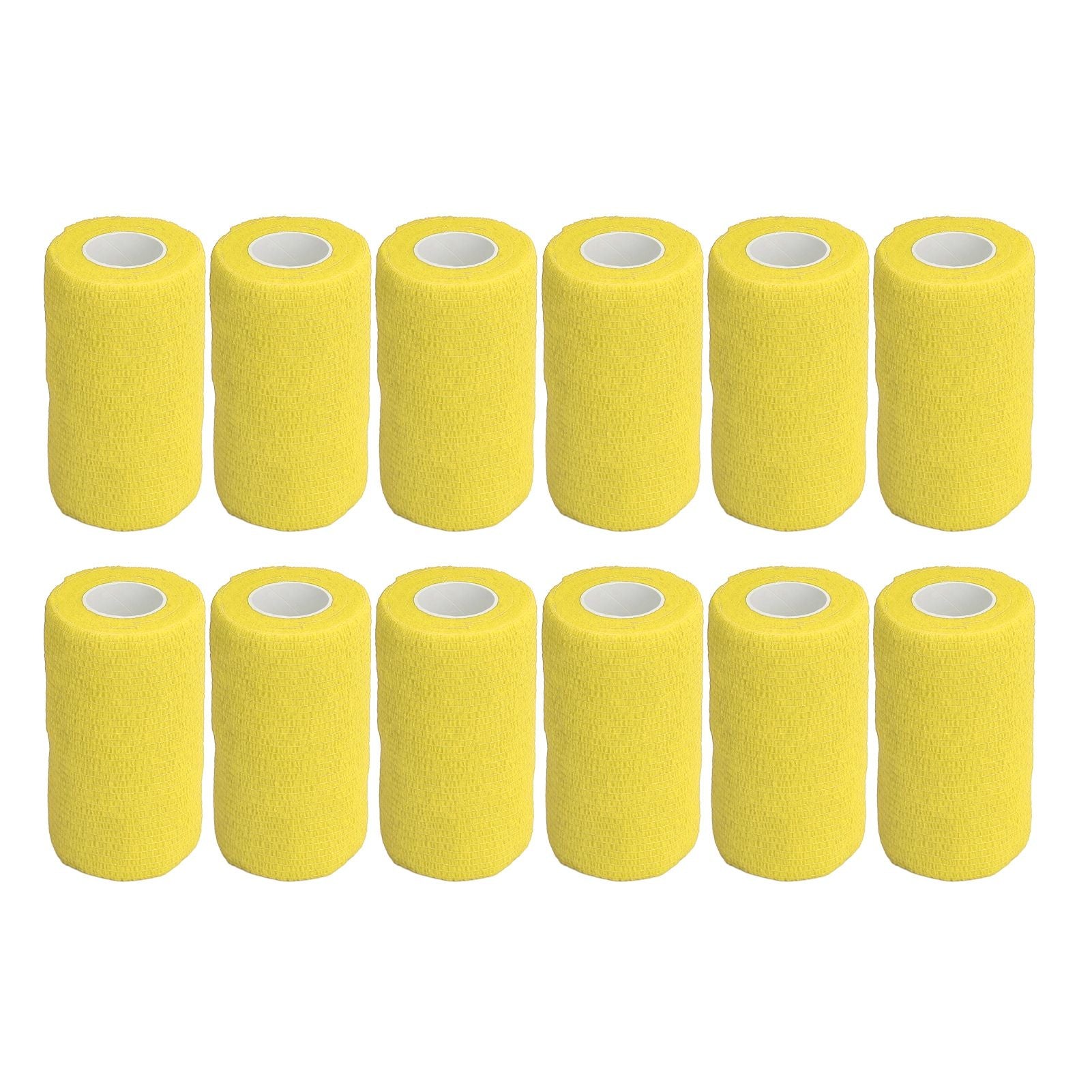 12Pcs Bandage Wrap Natural Latex Elastic Self Adhesive Wrap for Cows Dogs Horses 10cm Yellow V1294-YM0523-3111220104712