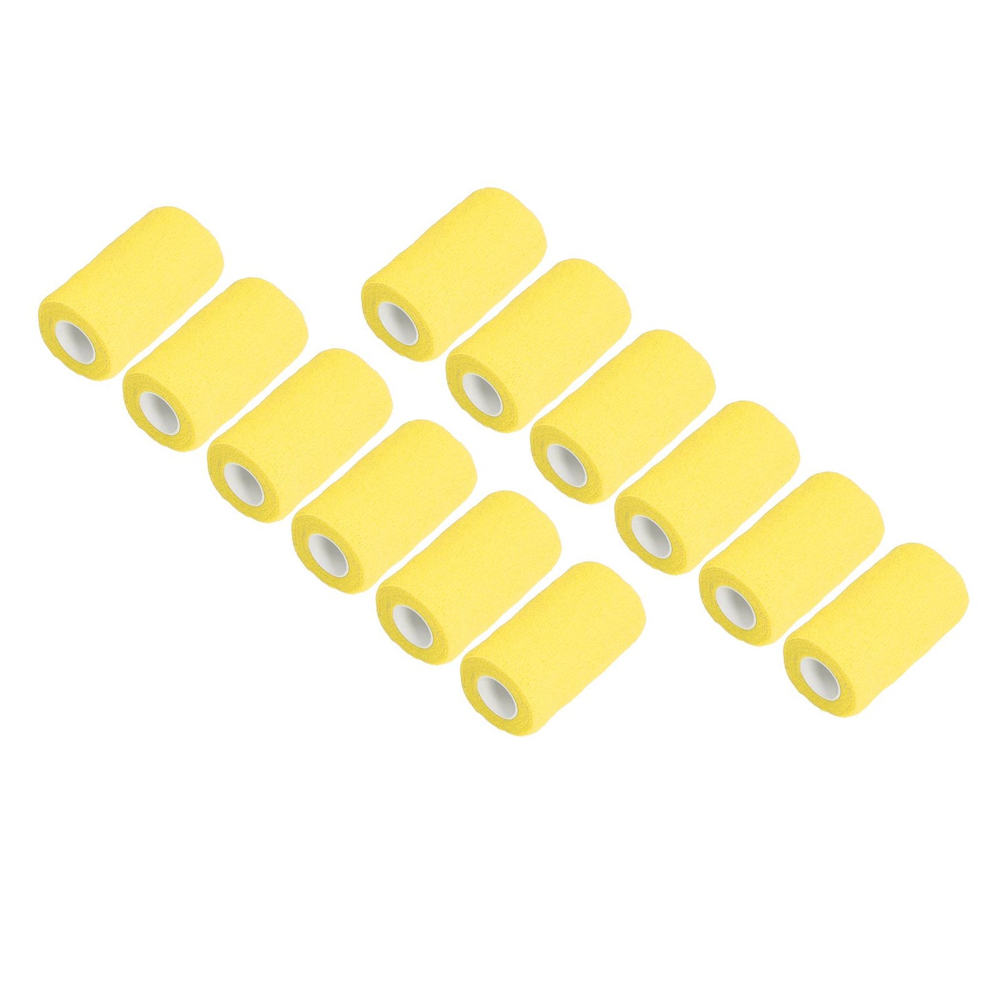 12Pcs Bandage Wrap Natural Latex Elastic Self Adhesive Wrap for Cows Dogs Horses 10cm Yellow V1294-YM0523-3111220104712