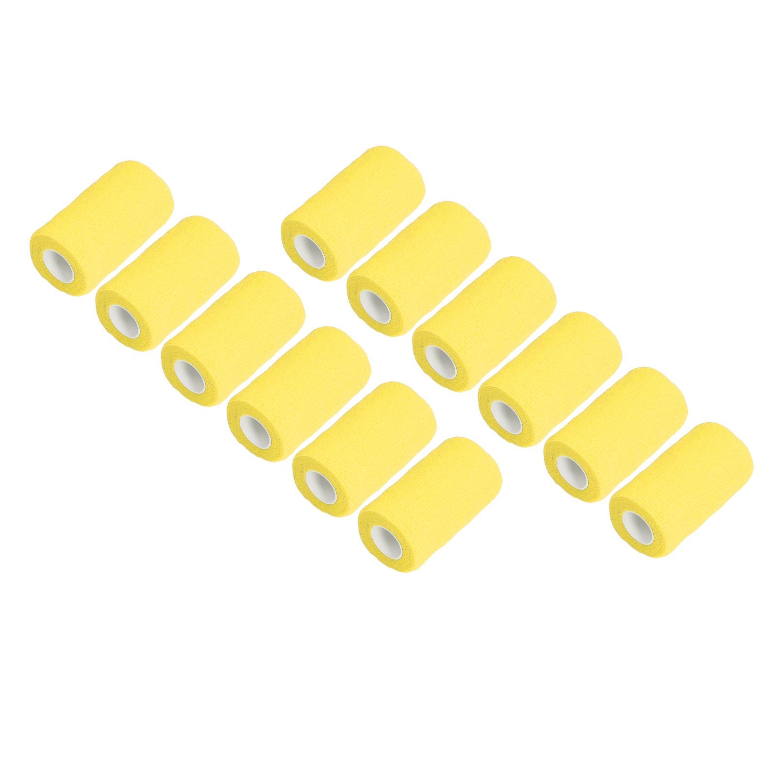 12Pcs Bandage Wrap Natural Latex Elastic Self Adhesive Wrap for Cows Dogs Horses 10cm Yellow V1294-YM0523-3111220104712