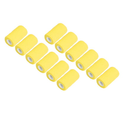 12Pcs Bandage Wrap Natural Latex Elastic Self Adhesive Wrap for Cows Dogs Horses 10cm Yellow V1294-YM0523-3111220104712