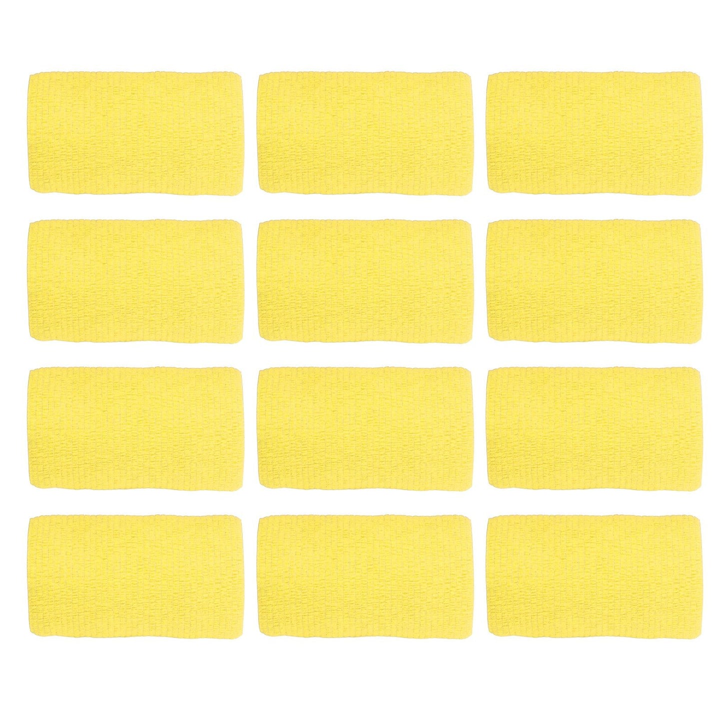 12Pcs Bandage Wrap Natural Latex Elastic Self Adhesive Wrap for Cows Dogs Horses 10cm Yellow V1294-YM0523-3111220104712