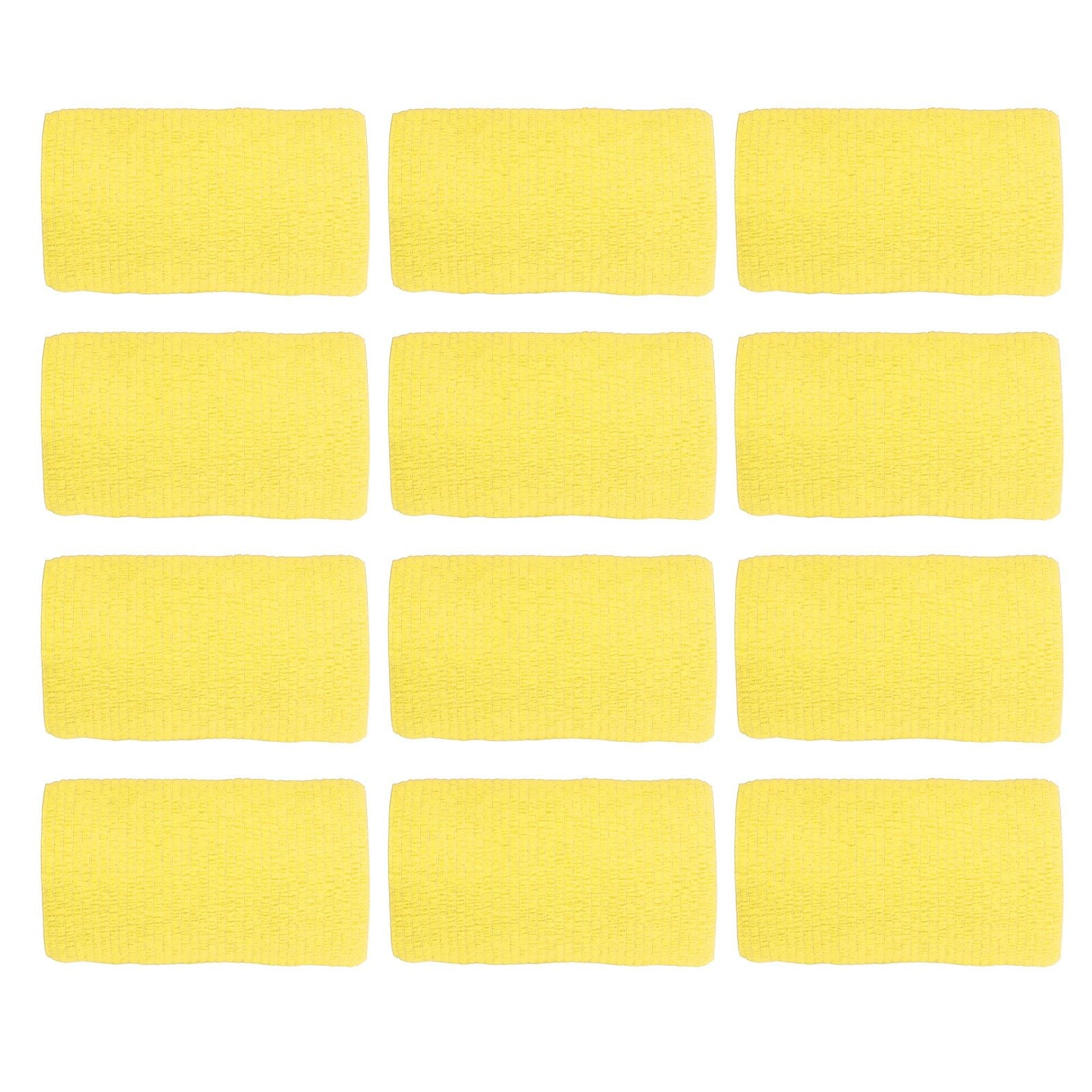 12Pcs Bandage Wrap Natural Latex Elastic Self Adhesive Wrap for Cows Dogs Horses 10cm Yellow V1294-YM0523-3111220104712